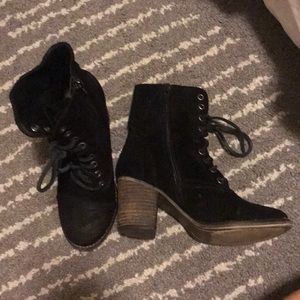 Black Suede Heeled Boots